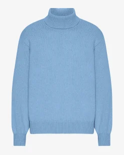 Merino Wool Turtleneck - Seaside Blue