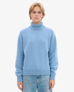 Merino Wool Turtleneck - Seaside Blue