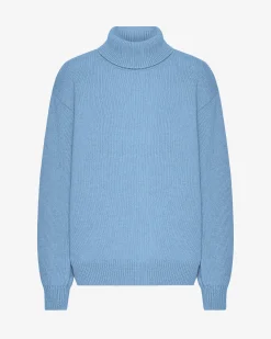Merino Wool Turtleneck - Seaside Blue