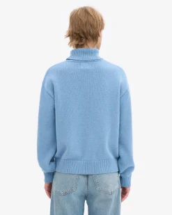 Merino Wool Turtleneck - Seaside Blue