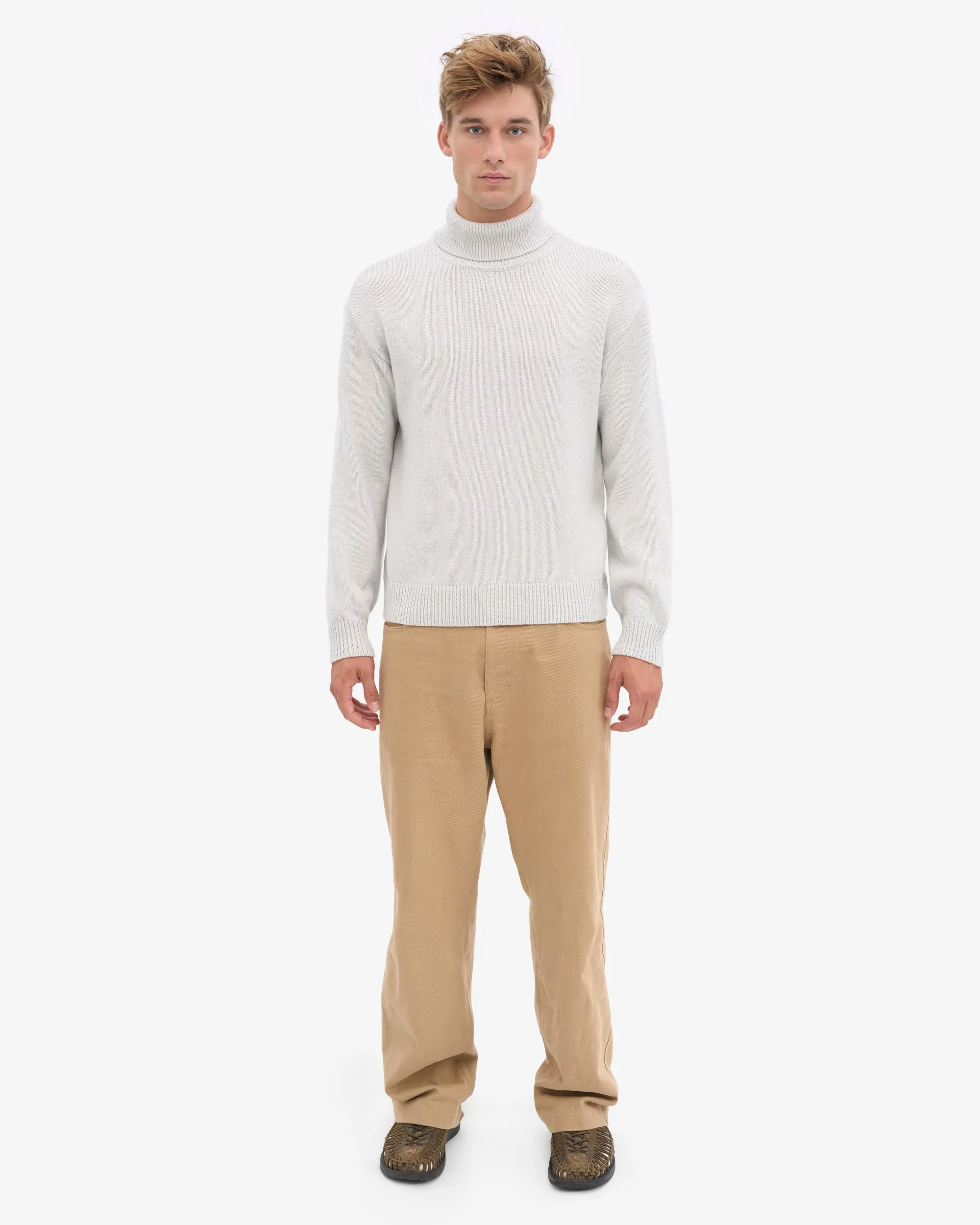 Merino Wool Turtleneck - Snow Melange