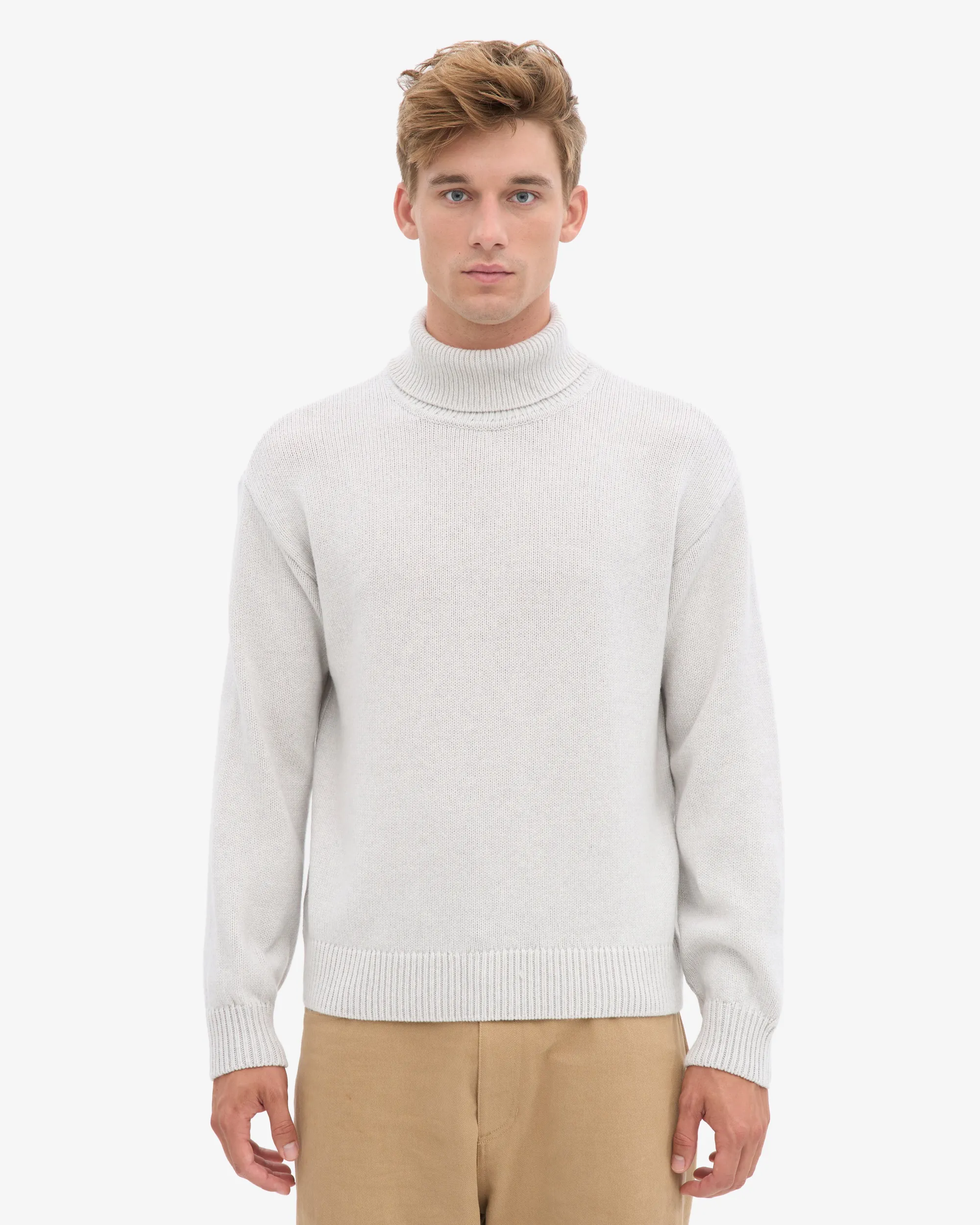 Merino Wool Turtleneck - Snow Melange