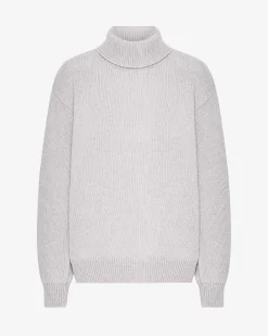 Merino Wool Turtleneck - Snow Melange