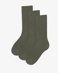 Organic Active Sock - Dusty Olive (3-Pack)