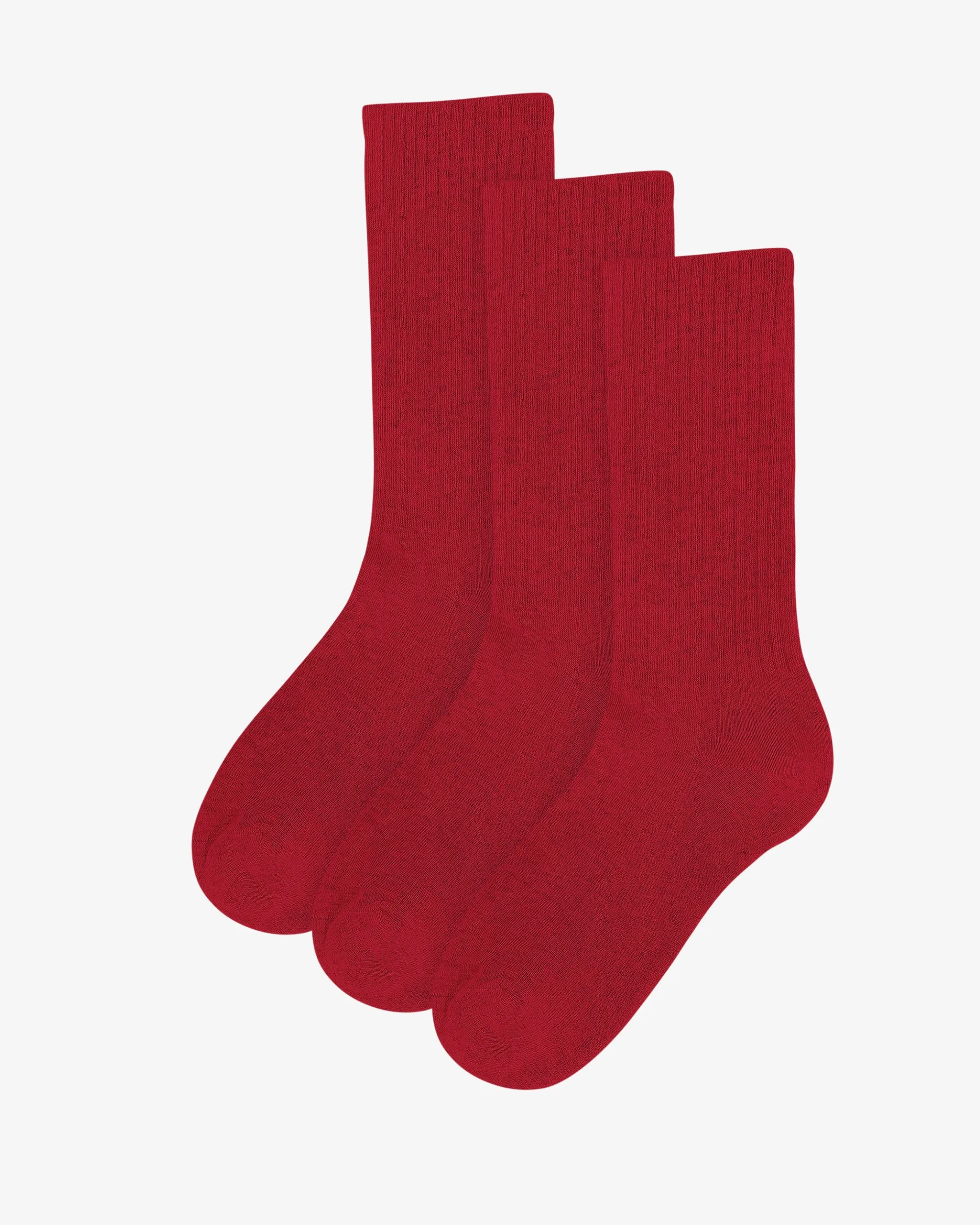 Organic Active Sock - Scarlet Red (3-Pack)