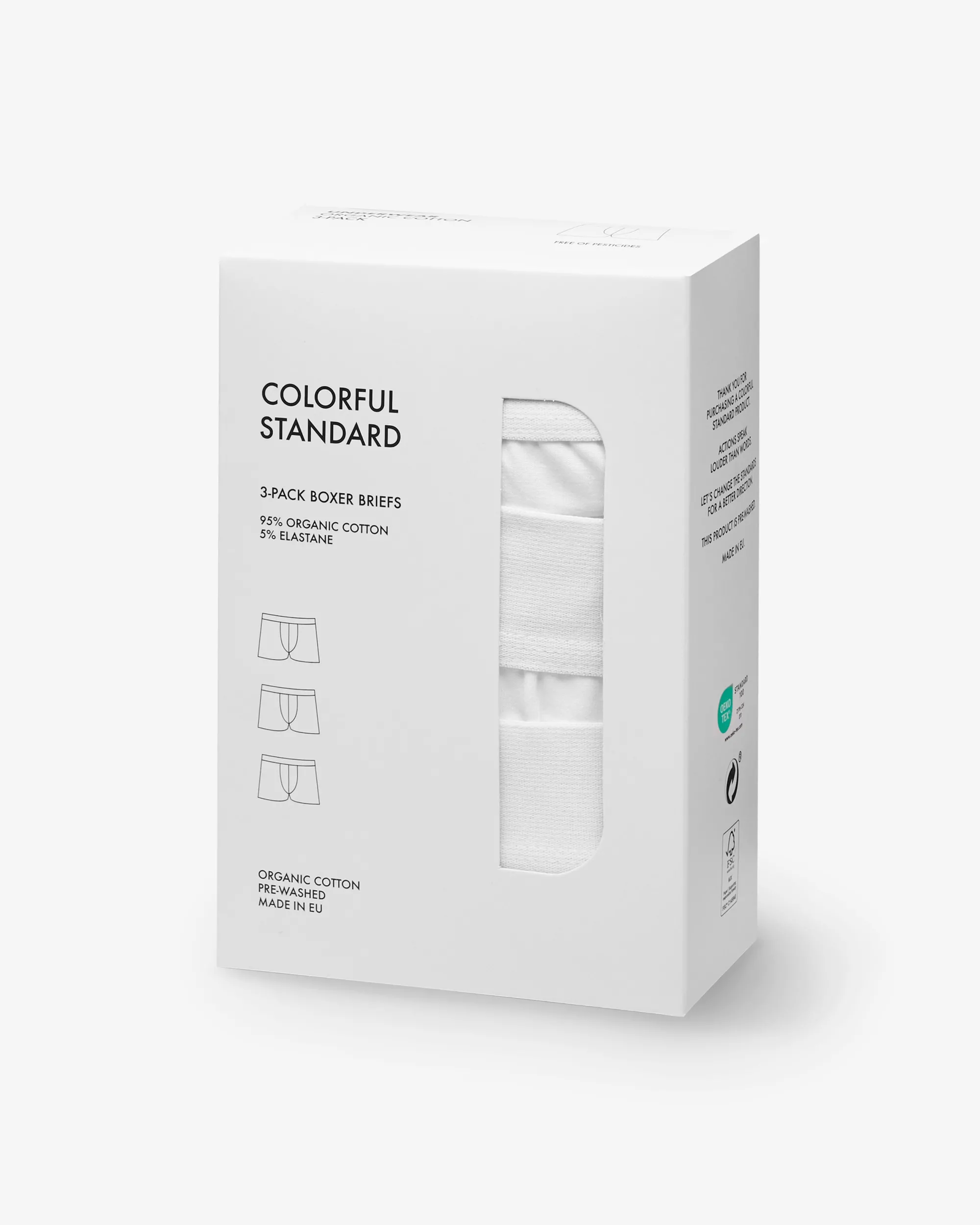 Organic Boxer Briefs 3 Pack - Optical White