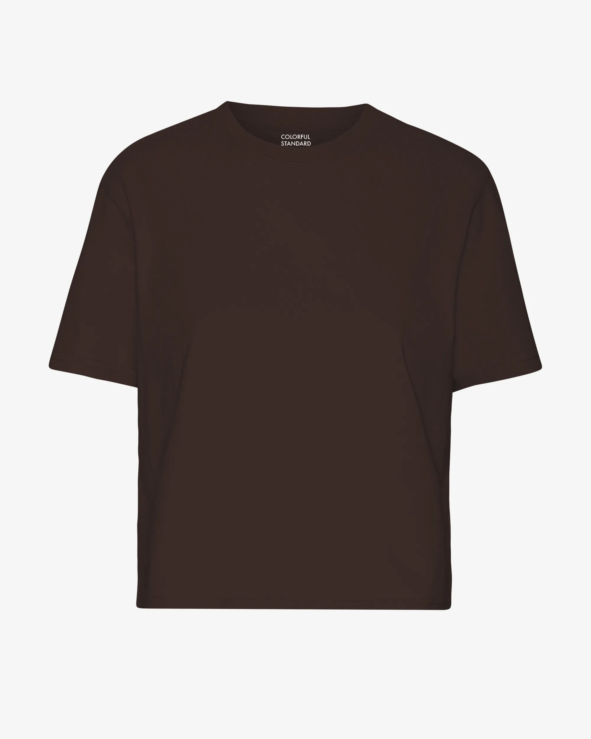 Organic Boxy Crop Tee - Coffee Brown