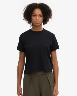 Organic Boxy Crop Tee - Deep Black