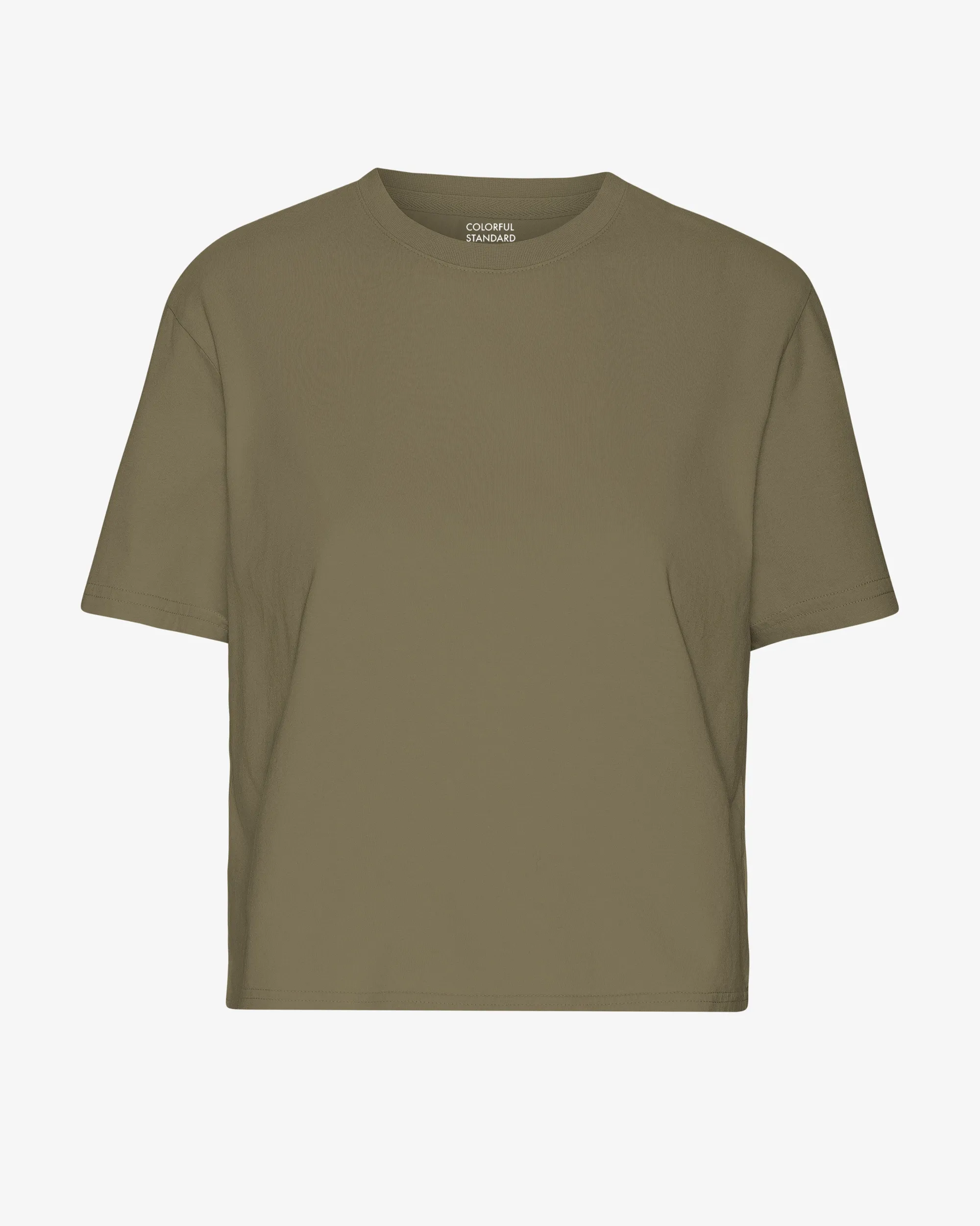 Organic Boxy Crop Tee - Dusty Olive