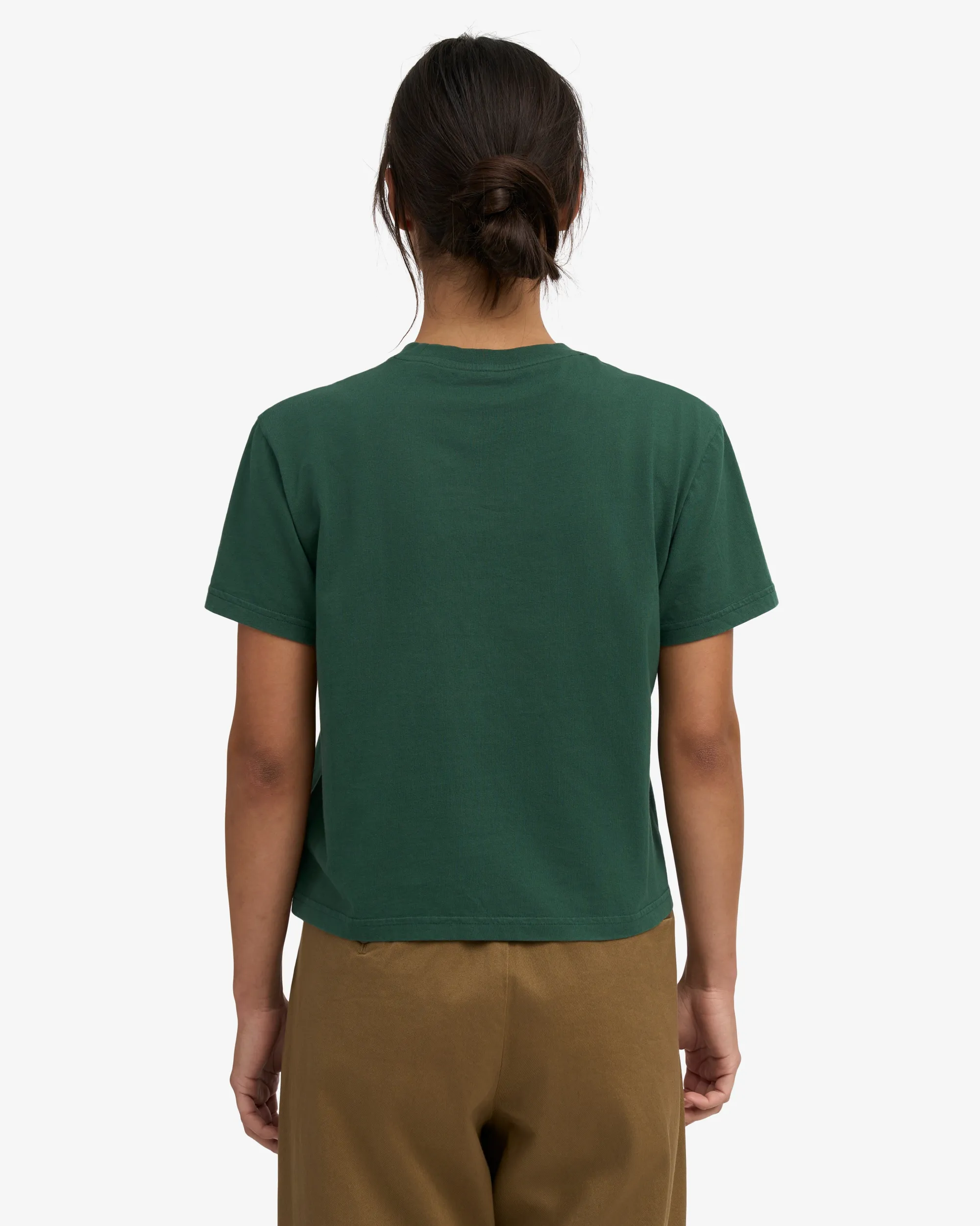 Organic Boxy Crop Tee - Emerald Green