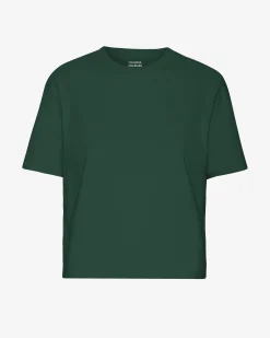 Organic Boxy Crop Tee - Emerald Green