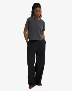 Organic Boxy Crop Tee - Faded Black (3-Pack)