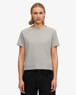 Organic Boxy Crop Tee - Heather Grey (3-Pack)
