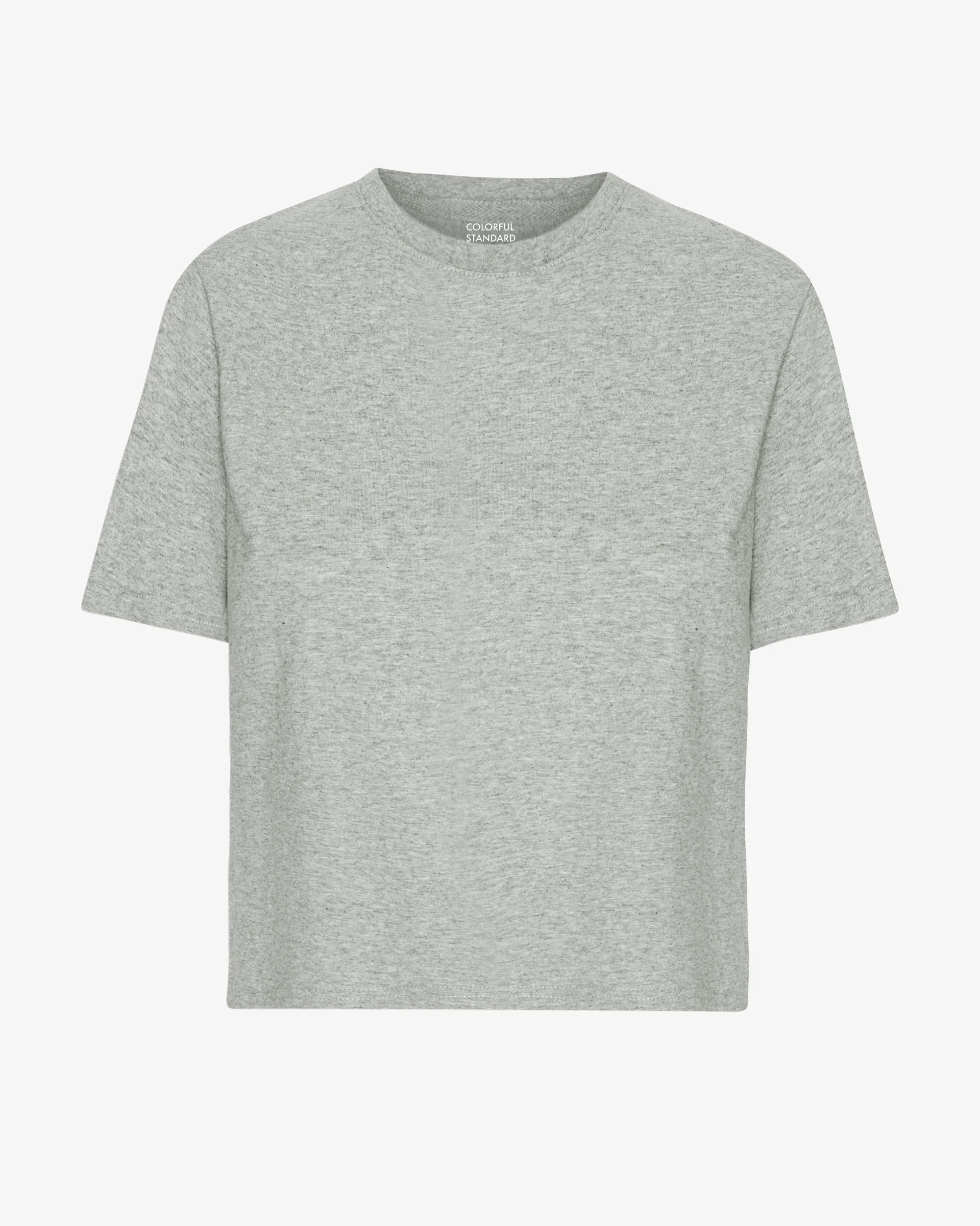 Organic Boxy Crop Tee - Heather Grey