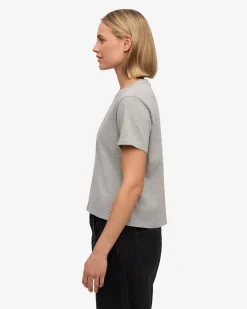 Organic Boxy Crop Tee - Heather Grey
