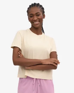 Organic Boxy Crop Tee - Ivory White (3-Pack)