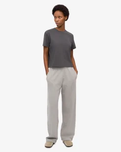 Organic Boxy Crop Tee - Lava Grey
