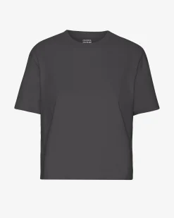 Organic Boxy Crop Tee - Lava Grey