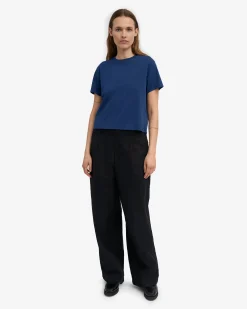 Organic Boxy Crop Tee - Marine Blue (3-Pack)