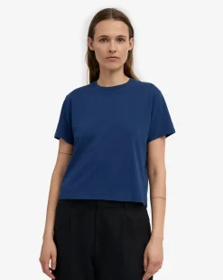 Organic Boxy Crop Tee - Marine Blue (3-Pack)
