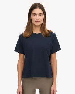 Organic Boxy Crop Tee - Navy Blue (3-Pack)