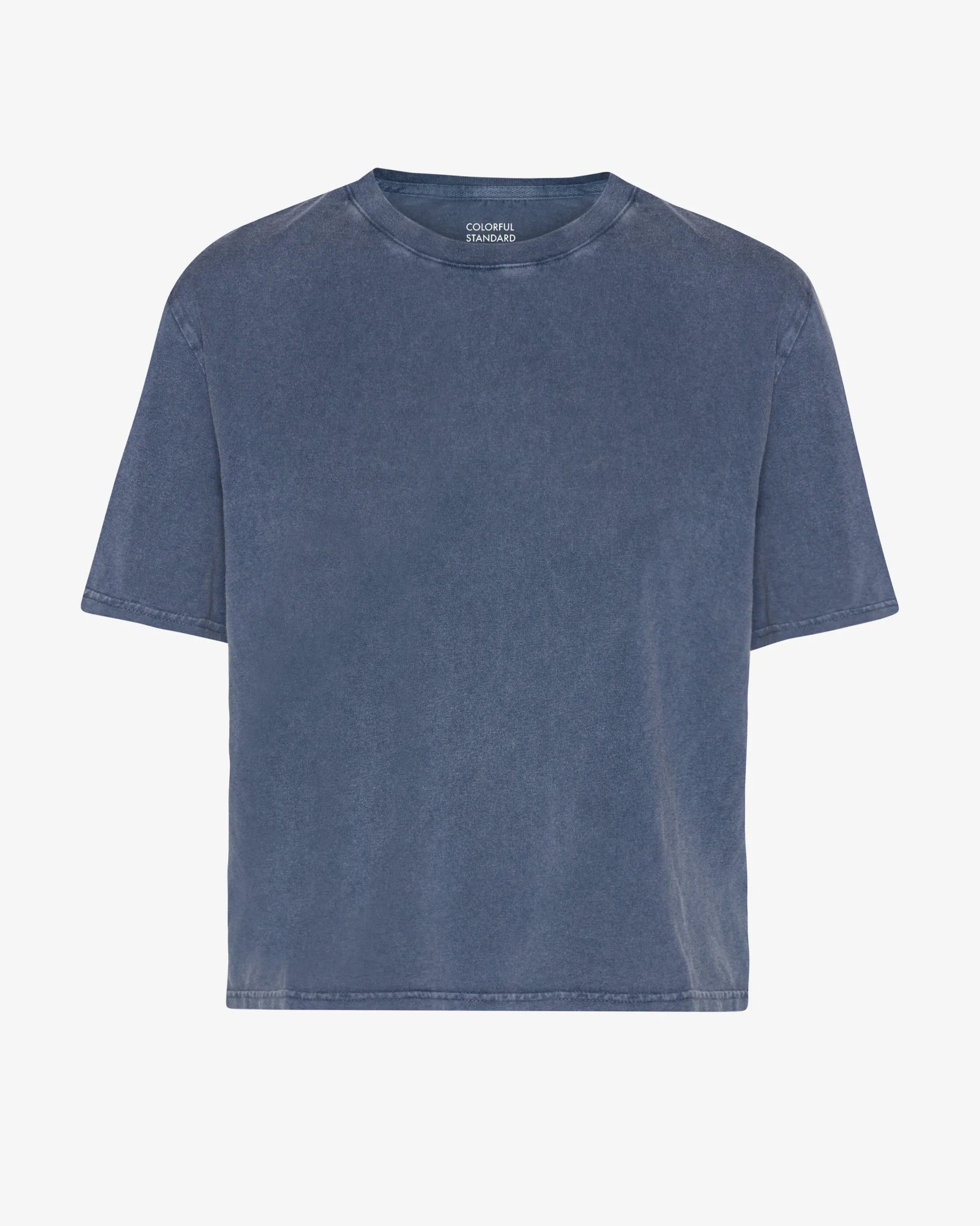 Organic Boxy Crop Tee - Neptune Blue