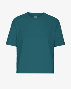 Organic Boxy Crop Tee - Ocean Green