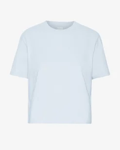 Organic Boxy Crop Tee - Polar Blue