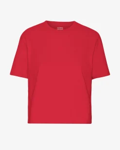 Organic Boxy Crop Tee - Scarlet Red