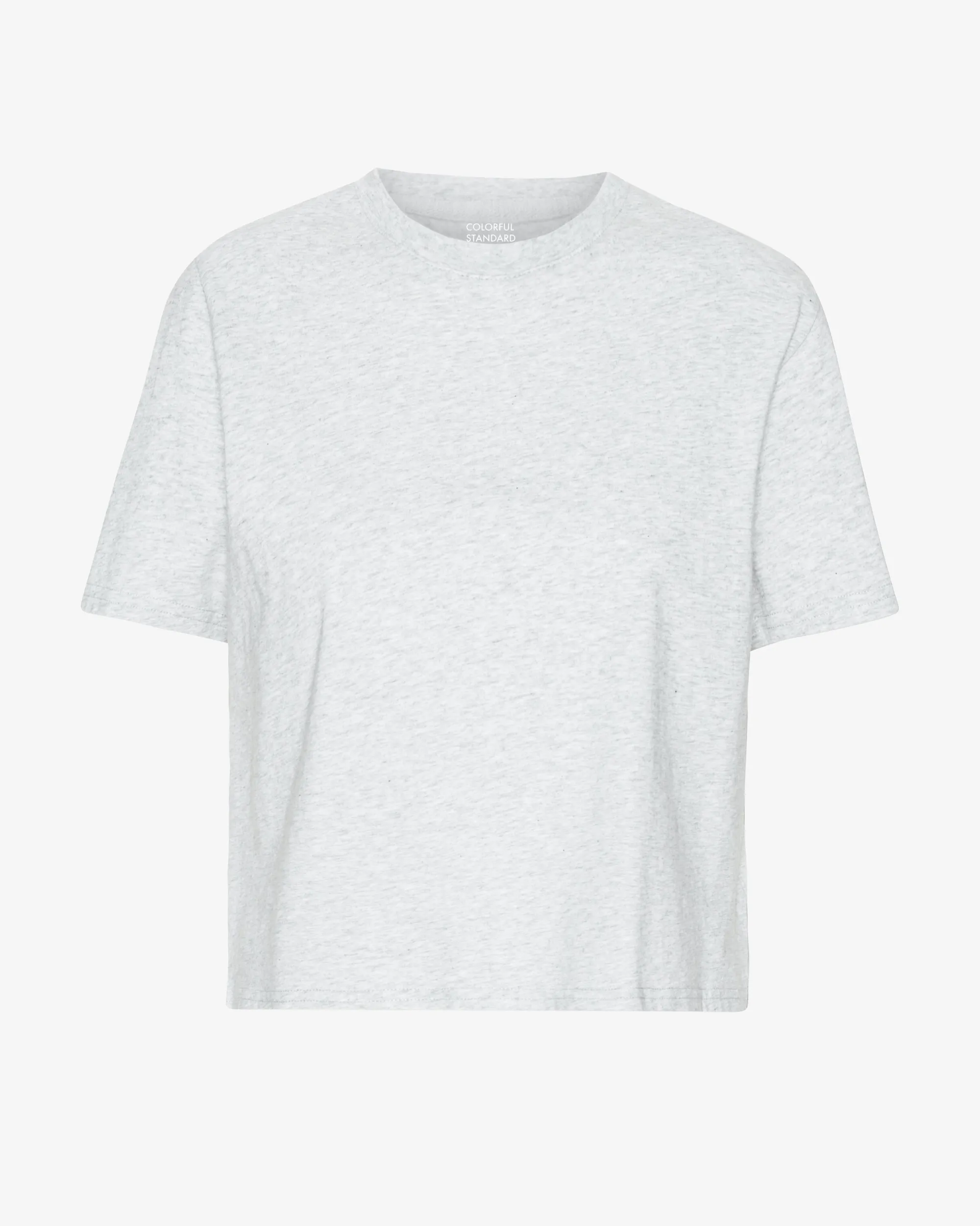 Organic Boxy Crop Tee - Snow Melange