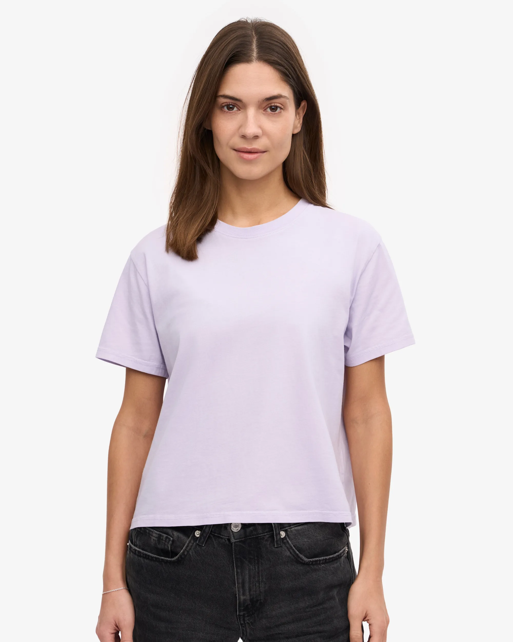 Organic Boxy Crop Tee - Soft Lavender