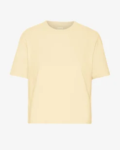 Organic Boxy Crop Tee - Soft Yellow