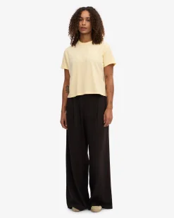 Organic Boxy Crop Tee - Soft Yellow