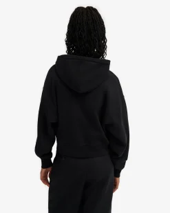 Organic Crop Zip Hood - Deep Black