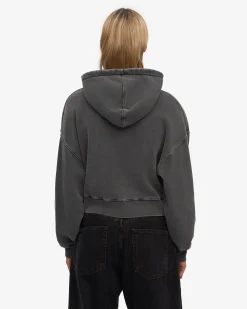 Organic Crop Zip Hood - Faded Black