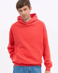Organic Oversized Hood - Red Tangerine