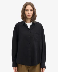 Organic Oversized Shirt - Deep Black