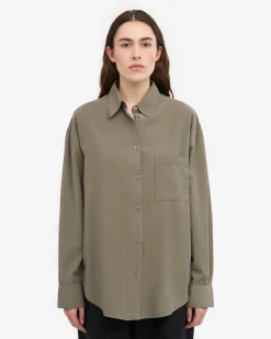 Organic Oversized Shirt - Dusty Olive