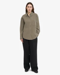 Organic Oversized Shirt - Dusty Olive