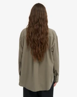 Organic Oversized Shirt - Dusty Olive