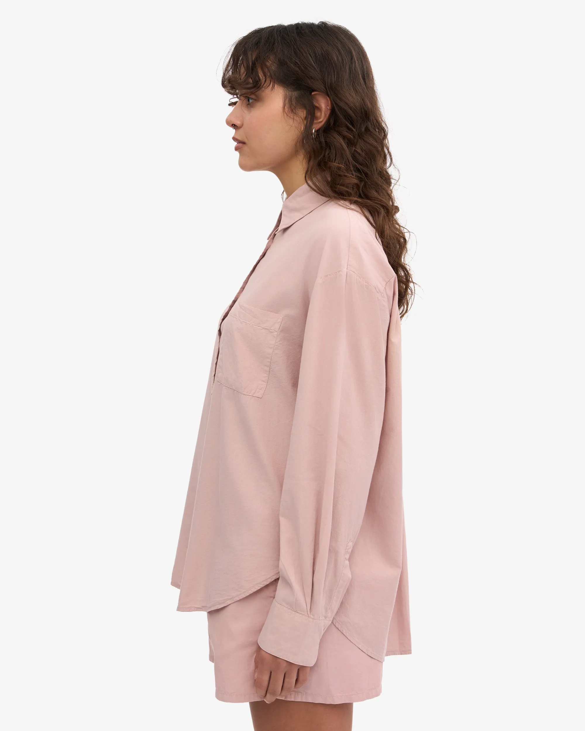 Organic Oversized Shirt - Faded Pink
