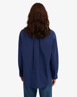 Organic Oversized Shirt - Marine Blue