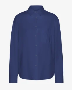 Organic Oversized Shirt - Marine Blue
