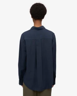 Organic Oversized Shirt - Navy Blue