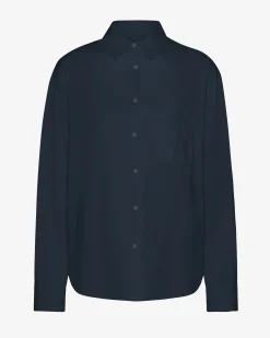 Organic Oversized Shirt - Navy Blue