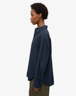 Organic Oversized Shirt - Navy Blue