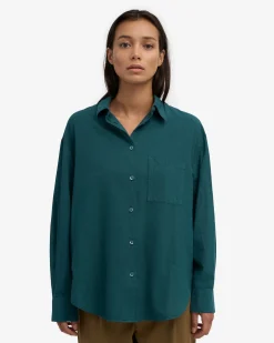 Organic Oversized Shirt - Ocean Green