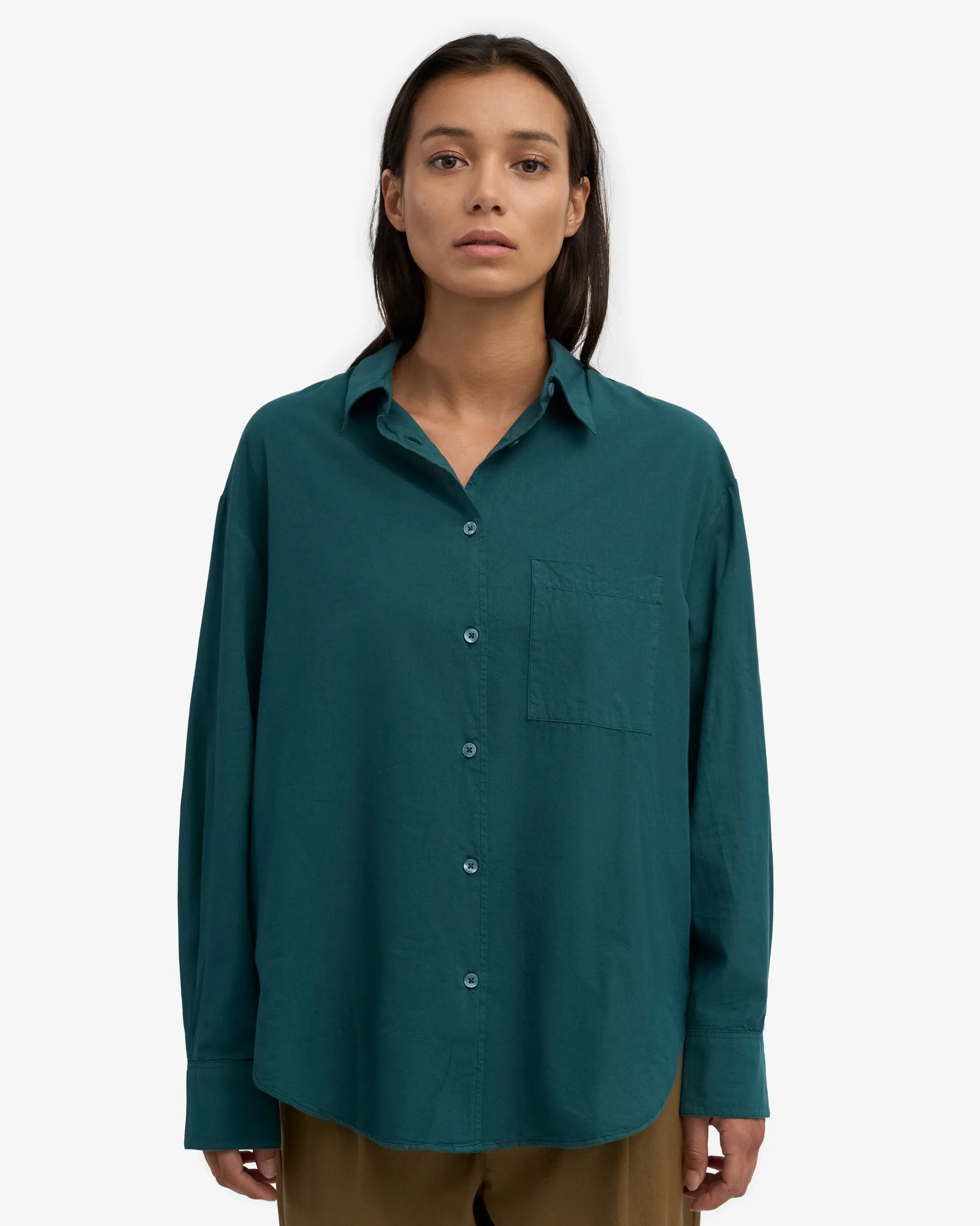 Organic Oversized Shirt - Ocean Green