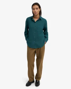 Organic Oversized Shirt - Ocean Green