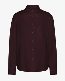 Organic Oversized Shirt - Oxblood Red